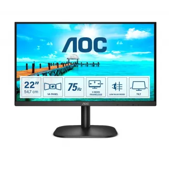 AOC B2 22B2H 21,5 inch Full HD VA-monitor met 75Hz, HDMI, VGA, VESA, zwart