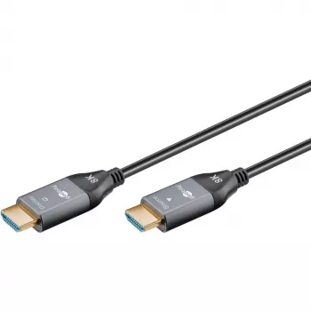GOOBAY Optical Hybrid Ultra High-Speed HDMI-kabel (AOC) 8K / 60Hz - 20m, 48 Gbit/s, zwart/grijs