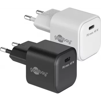 GOOBAY 45 W USB-C PD GaN Nano snellader (zwart)