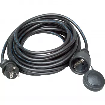 Kopp Rubberen veiligheidsverlengsnoer, Schuko-stekker/koppeling, 10 m, H05RR-F 3G1.5, IP44, zwart (147310042)