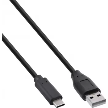 InLine® USB 2.0 kabel, USB-C naar A stekker, zwart, 2m, 80-pack (bulk)