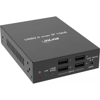InLine® USB 2.0 host/device extender via IP, los toestel, RJ45 / SFP