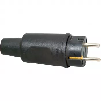Kopp 179516009 Schuko-veiligheidsstekker, rubber, 16 A, 230 V, IP44, zwart