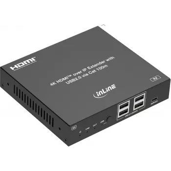 InLine® KVM-extender via IP, HDMI 4K/60Hz, 100m, ontvanger (RX) (57886H)