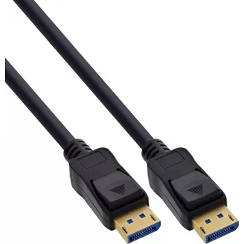InLine® DisplayPort 2.1 kabel UHBR20 80 Gb/s, zwart, vergulde contacten, 1,5 m