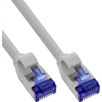 INLINE B-74955 Slim Cat.6A S/FTP LSZH patchkabel, grijs, 0,5 m, 150-pack