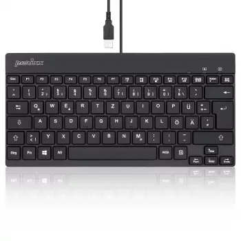 Perixx PERIBOARD-326 DE verlicht USB-toetsenbord, bedraad, zwart