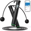 RENPHO Smart Springtouw 2-in-1 R-Q008, Bluetooth 5.0, draadloos & met touw modi, LED-display, verstelbare lengte, USB-C oplaadbaar, zwart