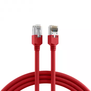 EFB Elektronik K2793.0,50 RJ45 crossover patchkabel Cat.5e SF/UTP, Hirose TM11, Draka UC300, 0,5 m, rood