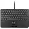 PERIX PERIBOARD-427 H DE bedrade USB-minitoetsenbord met geïntegreerde trackball en achtergrondverlichting, zwart