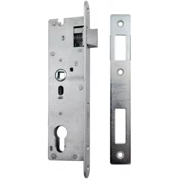 PSG 63.211 L/P insteekslot met val en grendel, verwisselbaar, 220 x 22 mm voorplaat, 72 mm PZ, 50 mm afstand, verzinkt staal