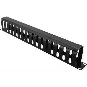 VALUE 26.99.0305 19-inch 1U frontpaneel met kabelgoot 40x60 mm, zwart RAL 9005