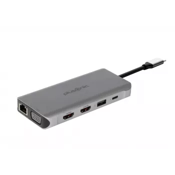 ALLNET PSUC0216 - USB 3.2 Gen 1 (3.1 Gen 1) Type-C - 3,5 mm - HDMI - RJ-45 - USB 2.0 - USB 3.2 Gen 1 (3.1 Gen 1) Type-A - USB 3.2 Gen 1 (3.1 Gen 1) Type-C - VGA - 3840 x 2160 Pixel - MicroSD (TransFlash) - SD - grijs - 100 W