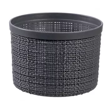 CURVER mand met deksel Jute rond 2L Ø17x13cm donkergrijs
