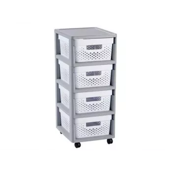 CURVER Infinity rolcontainer met 4 vakken 11L 30x36x69cm grijs/wit