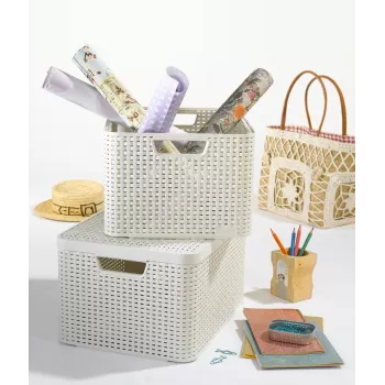 CURVER Style S opbergbox 28,5 x 19,4 x 13 cm crème rattan-effect