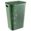 CURVER Infinity Recycled 60L wasbox, groen, 44x35x60 cm, geventileerde wasmand van gerecycled kunststof met deksel en handgrepen