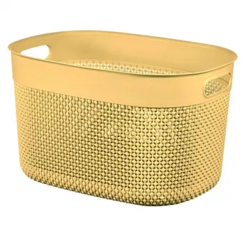 CURVER Filo L opbergmand 18L geel 38x28x22cm gevlochten rattan-effect