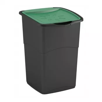 CURVER Koral Bin 47L zwart/groen kantelklep afvalbak