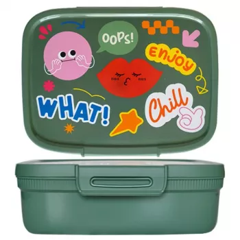 CURVER Snap Box rechthoekige bewaarbox met scheidingswand 1,8L groen