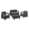 KETER Corfu tuinmeubelset grijs - 4-zits sofa, 2 fauteuils, salontafel