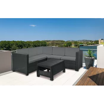 KETER Provence tuinmeubelset met tafel grijs