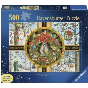 Ravensburger grote stukken puzzel zangvogels in de winter (500 stukjes)