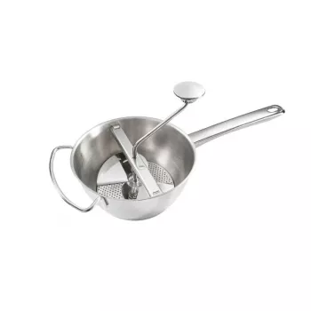 LEIFHEIT ComfortLine Flotte Lotte passeermolen 20 cm, RVS, 3 zeven, handmatig, zilver/zwart
