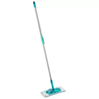 LEIFHEIT PowerClean M vloerborstel met telescoopsteel, 33 cm, groen/grijs