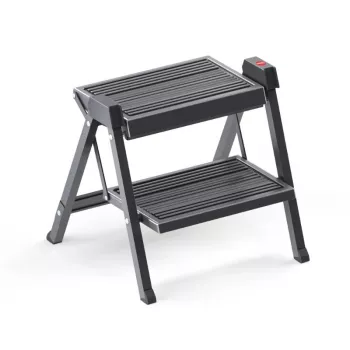 HAILO Opvouwbare trapbank StepFix / Staal / 2 treden / Zwart