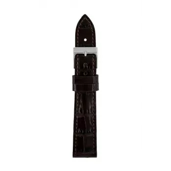 Zeppelin echtleren horlogeband, donkerbruin, 18 mm