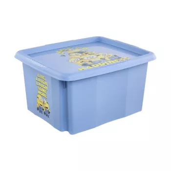 keeeper box met deksel 24L Karolina “Minions Happiness” 42,5x35,5x22,5cm lichtblauw