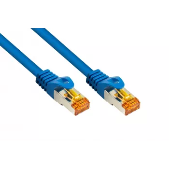Kabelmeister RJ45-patchkabel Cat.7 S/FTP, zeer flexibele TPE-mantel, halogeenvrij, blauw, 0,25 m