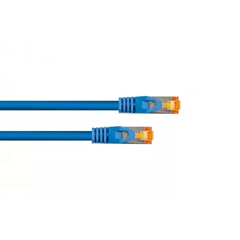 Kabelmeister RJ45-patchkabel Cat.7 S/FTP, zeer flexibele TPE-mantel, halogeenvrij, blauw, 0,25 m