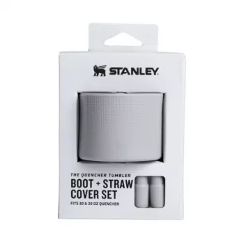 STANLEY set van 2 beschermhoezen en rietje-doppen voor thermobeker 0,89L/0,59L The Quencher Boot + Straw Topper lichtgrijs
