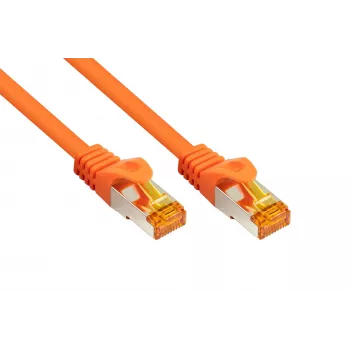 Kabelmeister RJ45-patchkabel Cat. 7 S/FTP, TPE-mantel, halogeenvrij, oranje, 7,5 m