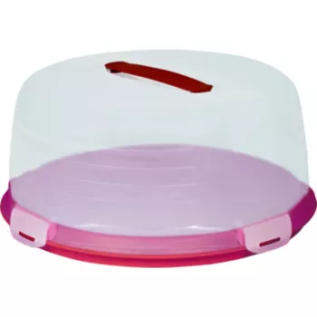 CURVER ronde taartdoos Ø34,7x15,6cm rood met transparant deksel