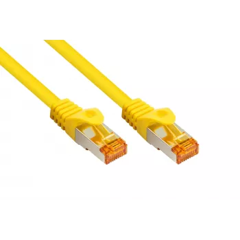 Kabelmeister RJ45 patchkabel Cat.7 raw cable, zeer flexibele TPE-mantel, halogeenvrij, geel, 15m