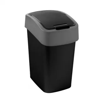 CURVER Flip Bin 9L afvalbak zwart/zilver