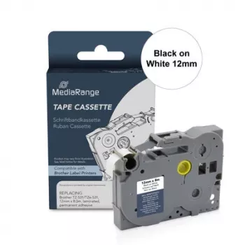 MediaRange compatibele Brother TZ-FX231/TZe-FX231 Flexible ID labelbandcassette 12mm 8m zwart op wit