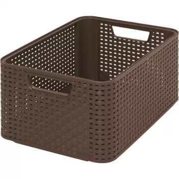 Curver Style Box M 38,6 x 28,7 x 17 cm donkerbruine opbergbox met deksel