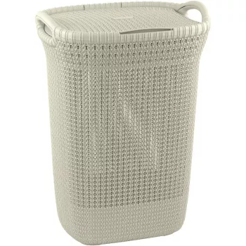 Curver Knit 57L wasmand met deksel, wit