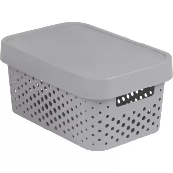 Curver Infinity opbergbox van gerecycled materiaal met deksel, 4,5L, grijs