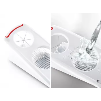 LEIFHEIT eiersnijder Combi – 2-in-1 eiersnijder en eierdeler, wit