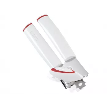 LEIFHEIT blikopener Lifty Manueel Top-Cut met ergonomische greep, roestvrijstalen mes, wit/grijs