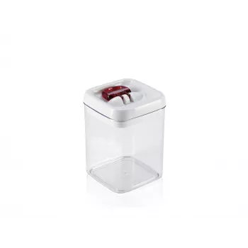 LEIFHEIT Fresh&Easy luchtdichte levensmiddelencontainer 1,6L, BPA-vrij, transparant met groen deksel
