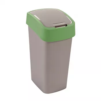 CURVER Flip Bin 45L afvalemmer zilver/groen
