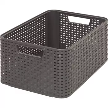 CURVER Style M opbergbox 38,6x28,7x17 cm donkergrijs rattanlook 18L