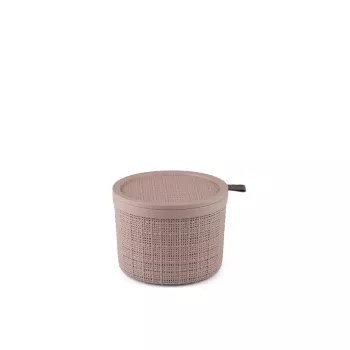 CURVER Jute ronde opbergmand met deksel 2L roze 17x13cm