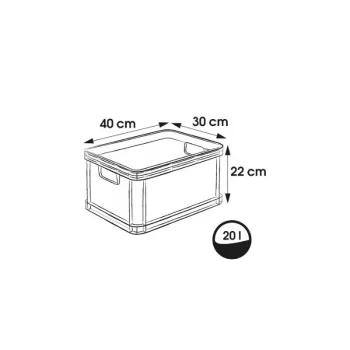 keeeper Robert transportbox 20L, 40 x 30 x 22 cm, grafiet, draagvermogen tot 30 kg